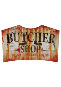 24" Metal Butcher Shop Sign Decoration -Halloween Night Deals Store 24 metal butcher shop sign alt 1