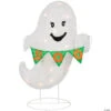 25" Lighted LED Ghost With "Boo" Banner Halloween Yard Decoration
