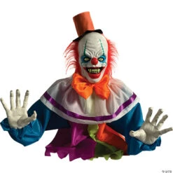 29-inch Animated Groundbreaker Clown With Hat Halloween Yard Decoration