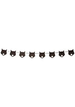 72" Glittered Scaredy Cat Silhouette Garland Decoration 5 72" Glittered Scaredy Cat Silhouette Garland Decoration -Halloween Night Deals Store 72 glittered scaredy cat silhouette garland alt 1