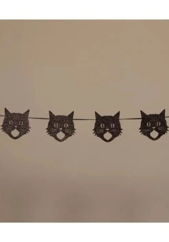 72" Glittered Scaredy Cat Silhouette Garland Decoration 6 72" Glittered Scaredy Cat Silhouette Garland Decoration -Halloween Night Deals Store 72 glittered scaredy cat silhouette garland alt 2