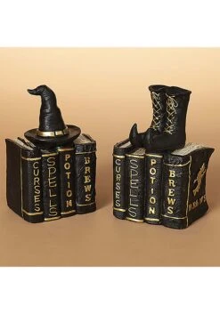 8-Inch Witches Books With Hat And Boots Decorative Set
