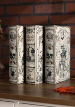 Set Of Three Fright Night 9" Book Boxes Decoration