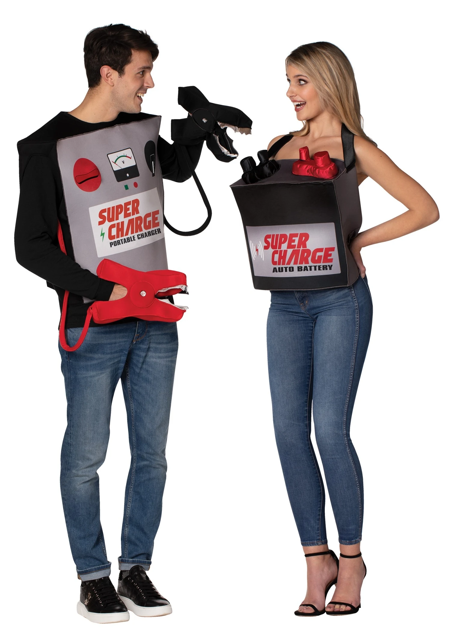 Adult Battery & Jumper Cables Couple's Costume 1 Adult Battery & Jumper Cables Couple's Costume