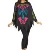 Fun World Color Bones Adult Poncho Costume