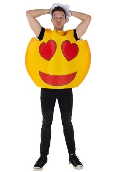 Emoji Heart Smiley Costume For Adults 5 Emoji Heart Smiley Costume For Adults -Halloween Night Deals Store adult emoji heart smiley alt 2