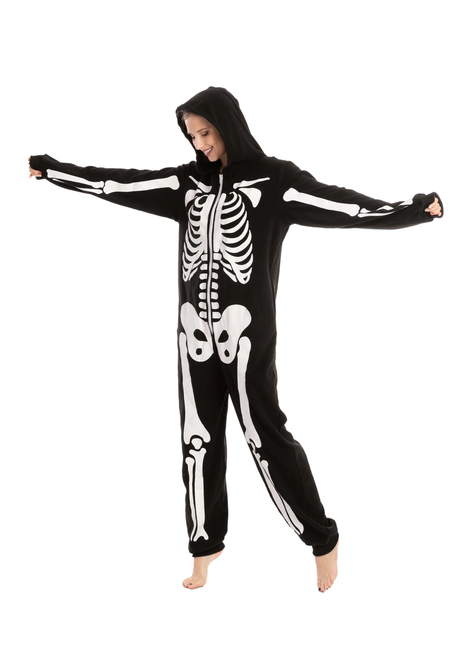 Adult Skeleton Hooded Onesie 6 Adult Skeleton Hooded Onesie - Image 6
