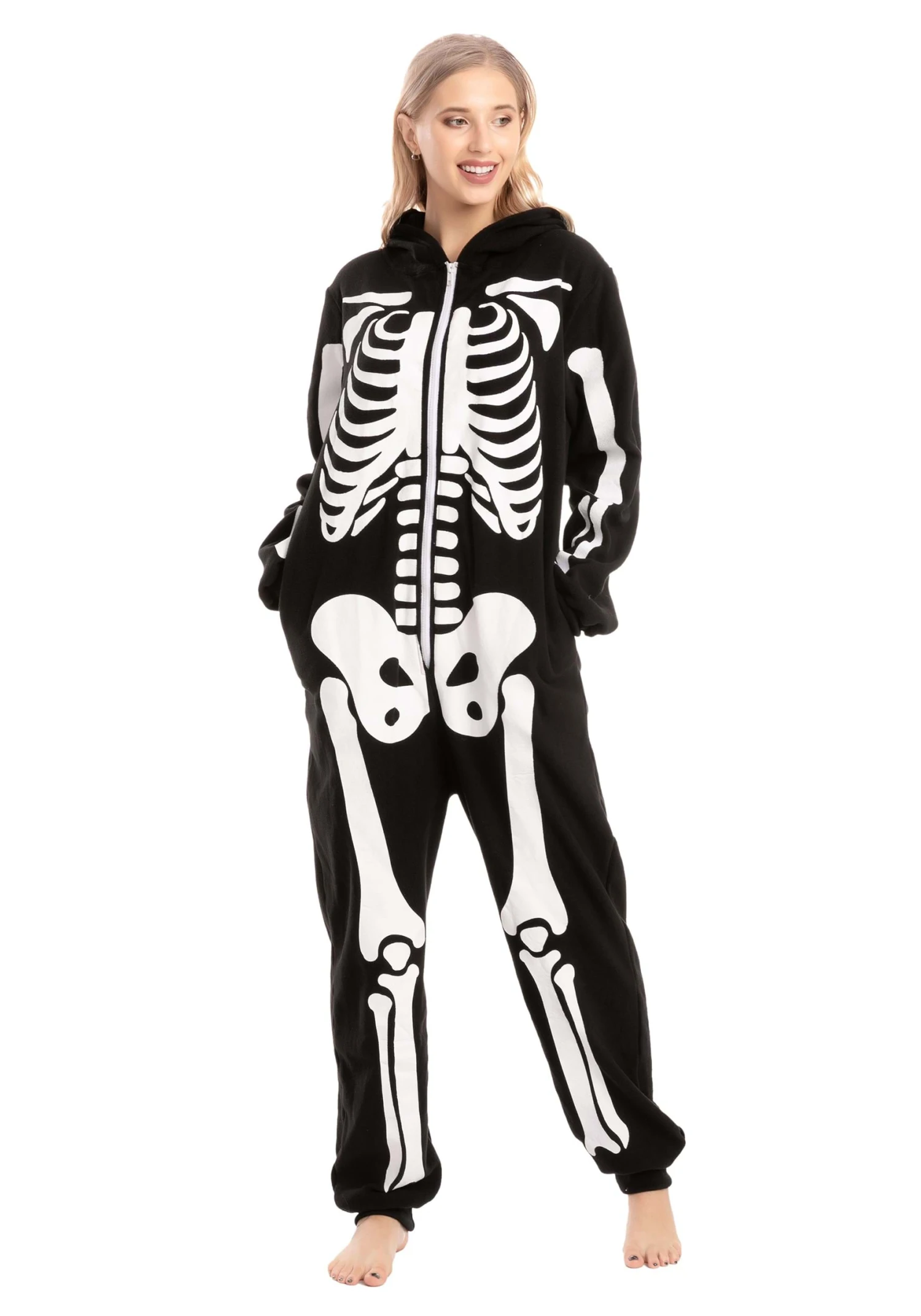 Adult Skeleton Hooded Onesie 8 Adult Skeleton Hooded Onesie - Image 8