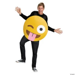 Adult's Emoji Tongue Costume -Halloween Night Deals Store adults emoji tongue costumedg85324 a01