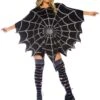 LEG AVENUE Black Glitter Spider Web Women's Poncho Costume