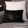 14 Inch Beaded Spider Black Velvet Pillow