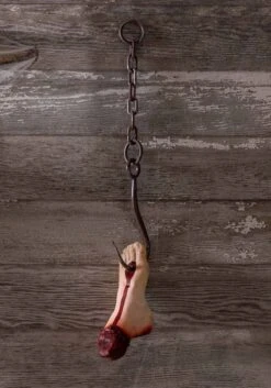 Bloody Foot On Hook Decoration