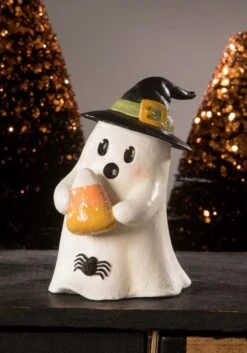 Ghost Gavin Holding Candy Corn Decoration