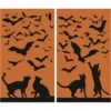 Silhouette Cats And Bats Window Poster Decoration