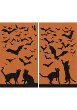 Silhouette Cats And Bats Window Poster Decoration