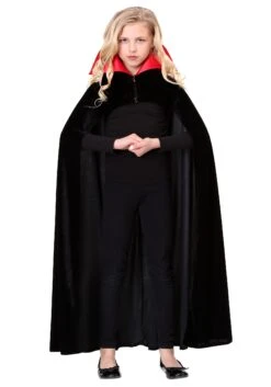 Child's Red Collar Vampire Cloak Costume -Halloween Night Deals Store child red vampire cloak2