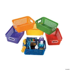 Classroom Storage Tall Baskets With Handles - 6 Pc.