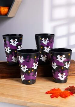 Disney Mickey Mouse Ghost Black Bamboo Tumblers 4 Piece Set