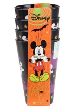 Disney Mickey Mouse Ghost Black Bamboo Tumblers 4 Piece Set -Halloween Night Deals Store disney mickeyghost black bamboo tumblers 4 piece s alt 2