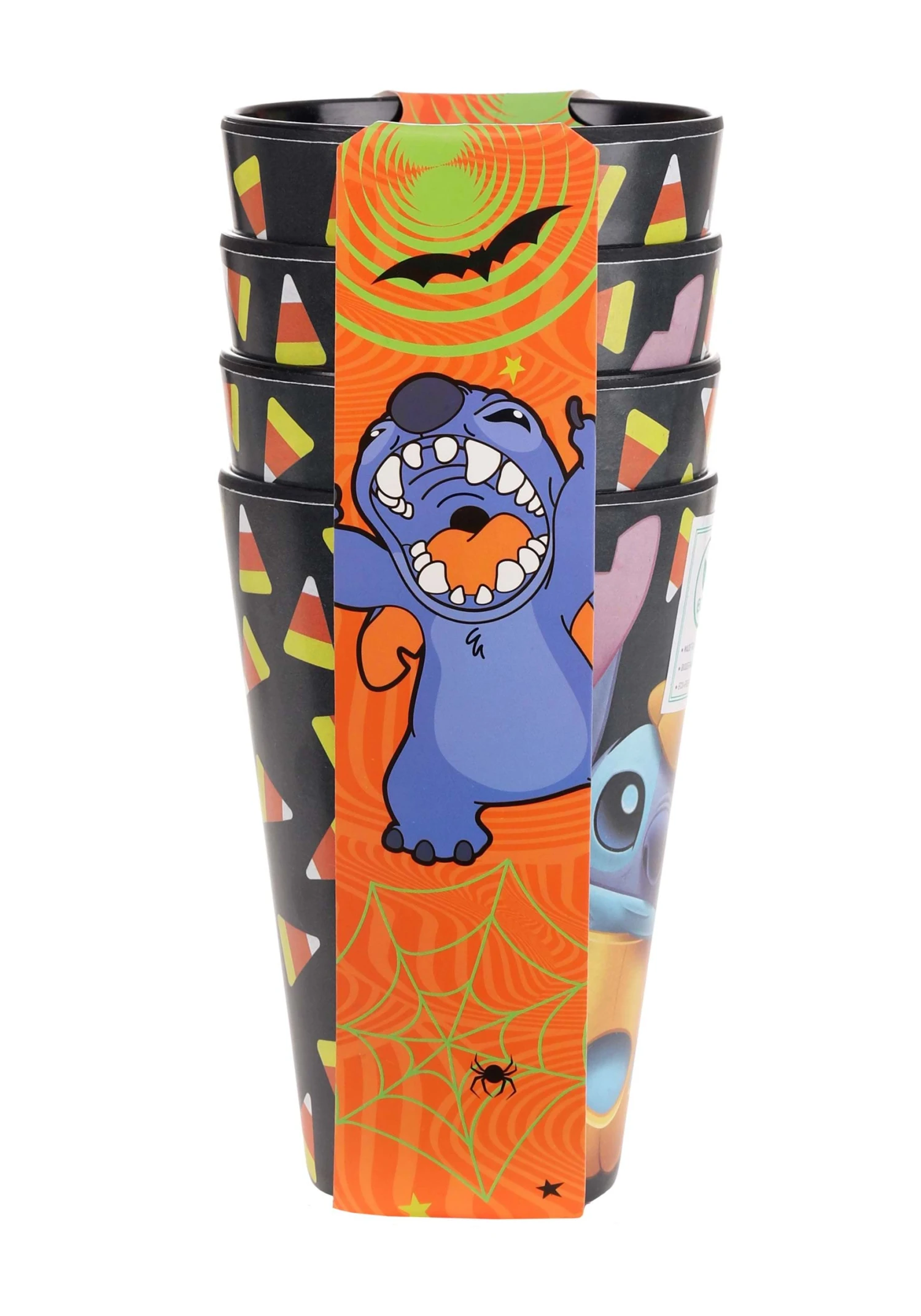 Adult Disney Stitch Jack O'Lantern Black Tumblers Set Of 4 2 Adult Disney Stitch Jack O'Lantern Black Tumblers Set Of 4 - Image 2