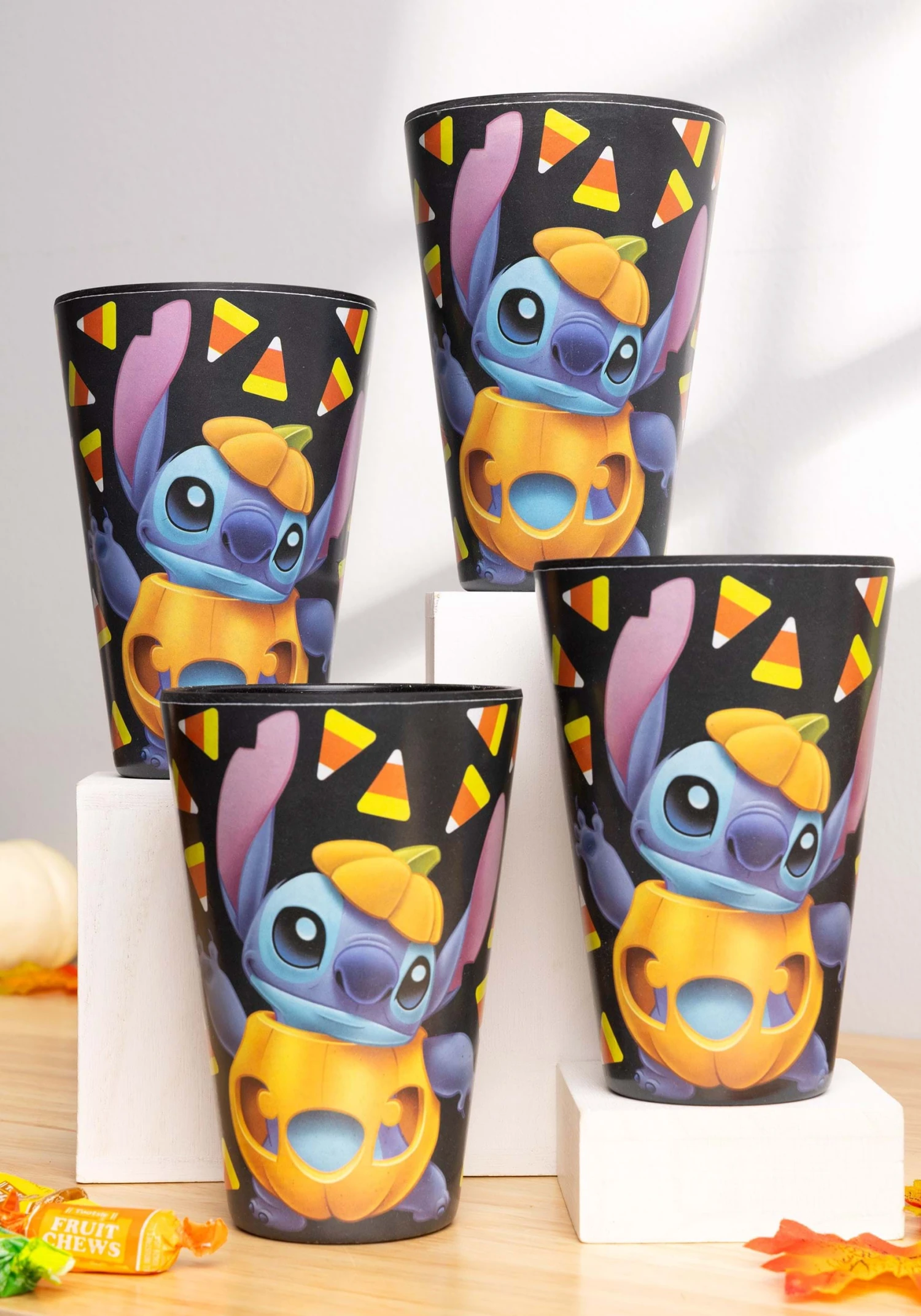 Adult Disney Stitch Jack O'Lantern Black Tumblers Set Of 4 1 Adult Disney Stitch Jack O'Lantern Black Tumblers Set Of 4