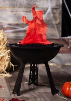 Faux Fire Cauldron Halloween Decoration