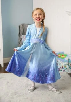Deluxe Disney Frozen 2 Girls Elsa Costume -Halloween Night Deals Store frozen 2 girls elsa deluxe costume alt 3