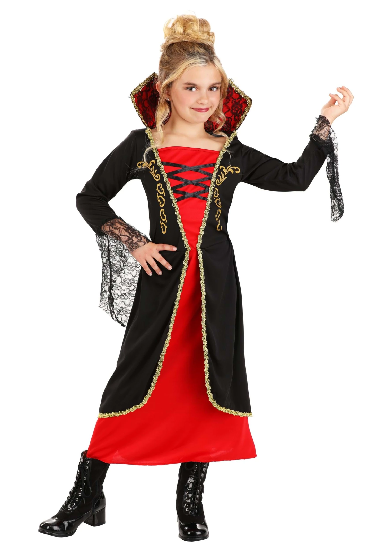 Girl's Classic Vampire Costume Dress 1 Girl's Classic Vampire Costume Dress