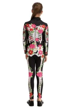 Floral Skeleton Costume For Girls -Halloween Night Deals Store girls floral skeleton costume alt 1