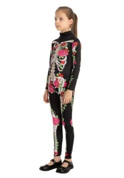 Floral Skeleton Costume For Girls -Halloween Night Deals Store girls floral skeleton costume alt 5