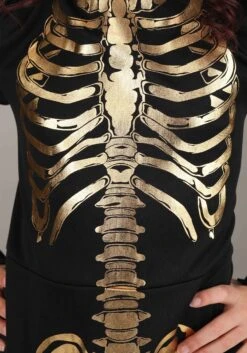 Girl's Gilded Skeleton Costume Dress -Halloween Night Deals Store girls gilded skeleton dress costume alt 3