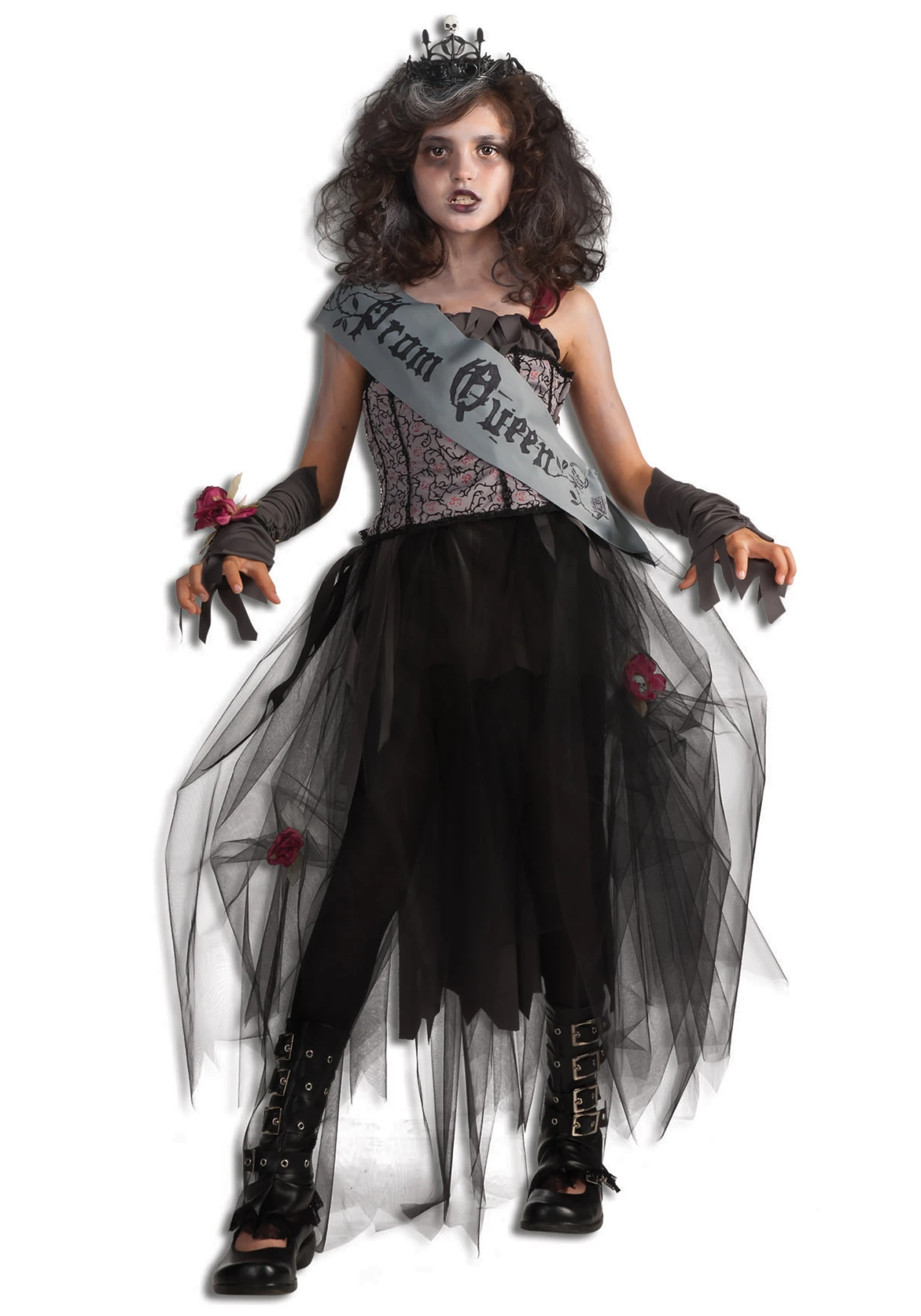 Girls Goth Prom Queen Costume 1 Girls Goth Prom Queen Costume