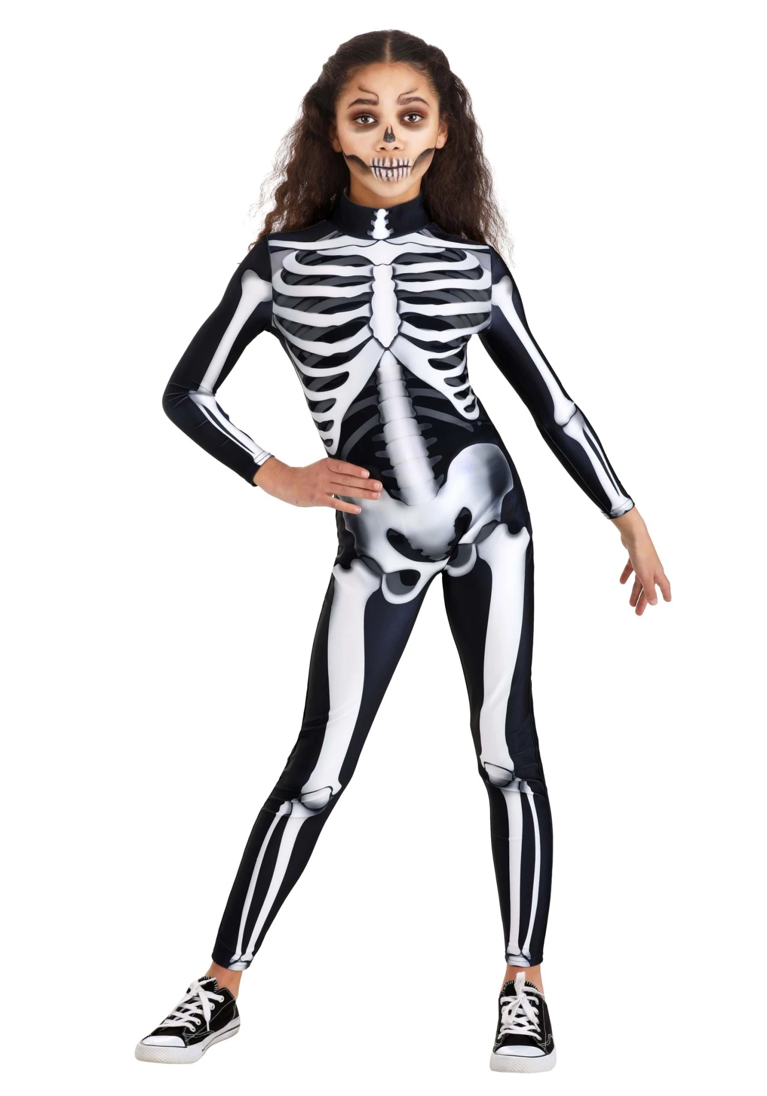 Girl's Skeleton Jumpsuit Costume 1 Girl's Skeleton Jumpsuit Costume