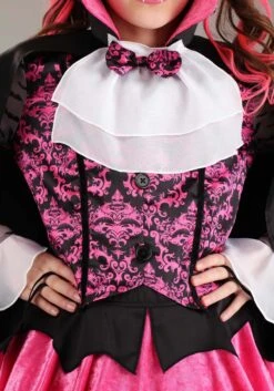 Pink Vampire Costume For Girls -Halloween Night Deals Store girls pink vampire costume alt 2