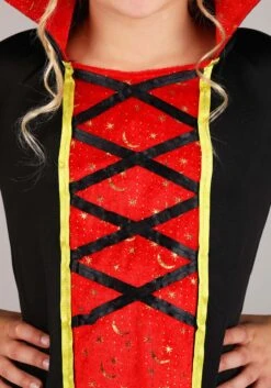 Girl's Queen Vampire Costume Dress 5 Girl's Queen Vampire Costume Dress -Halloween Night Deals Store girls queen vampire costume alt 2