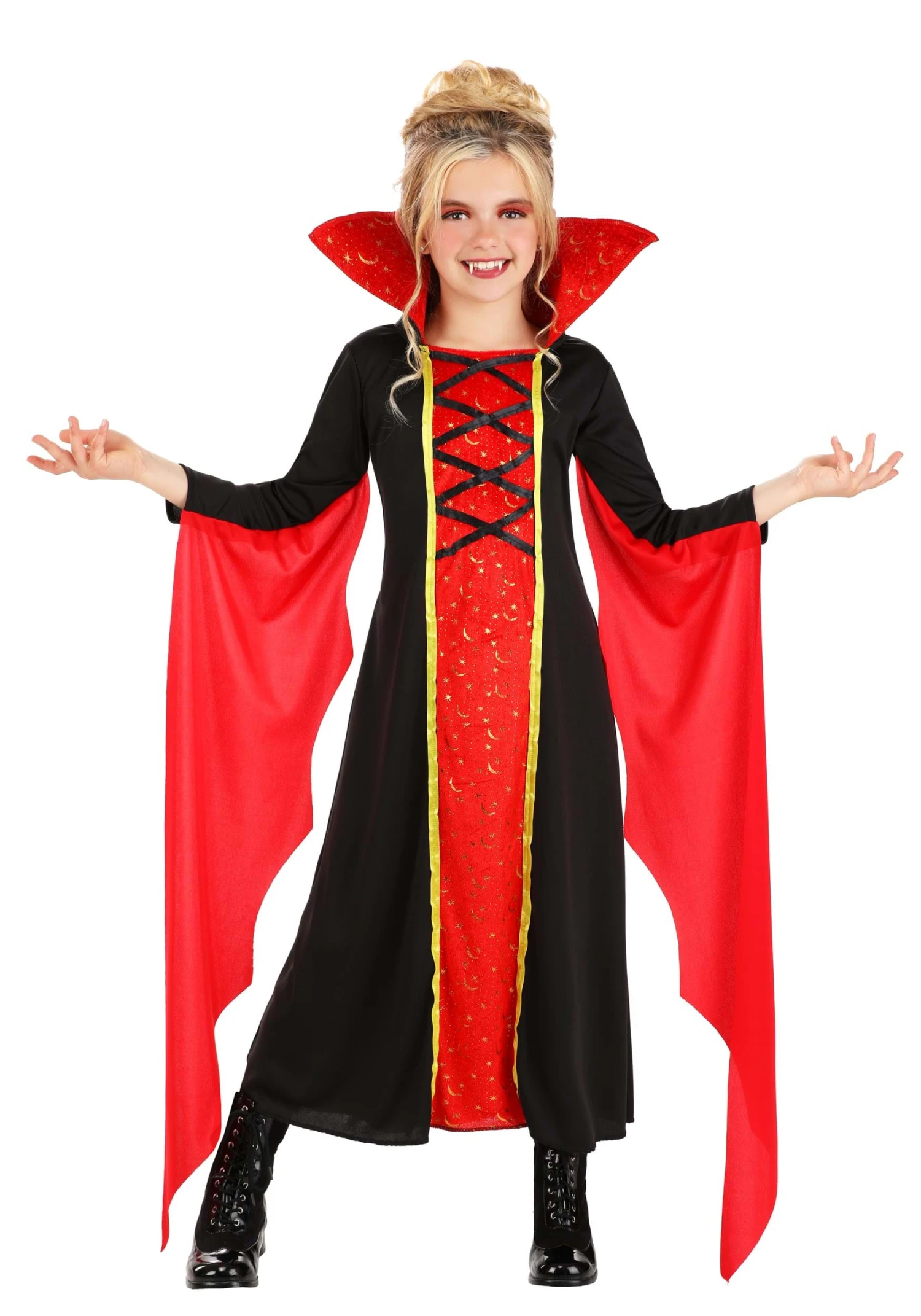 Girl's Queen Vampire Costume Dress 1 Girl's Queen Vampire Costume Dress