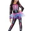 Rainbow Skeleton Girls Costume