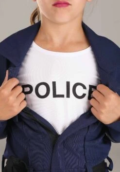 Girl's Tactical Cop Jumpsuit Costume -Halloween Night Deals Store girls tactical cop jumpsuit alt 3