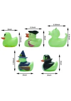 Pack Of 12 Glow In The Dark Halloween Rubber Duckies -Halloween Night Deals Store halloweem rubber duckies glow in the dark 12 pack alt 3