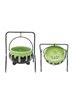 Hanging Cauldron Treat Bowl And Stand