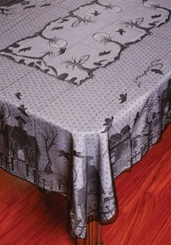 Fun World Lace Haunted House Decorative Tablecloth