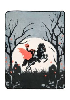 Headless Horseman Comfy Throw Blanket 5 Headless Horseman Comfy Throw Blanket -Halloween Night Deals Store headless horseman throw blanket alt 2