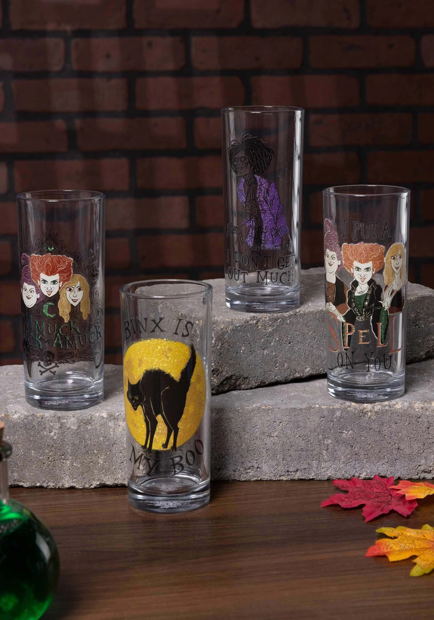 Hocus Pocus Glitter Glass Tumbler Set 6 Hocus Pocus Glitter Glass Tumbler Set - Image 6
