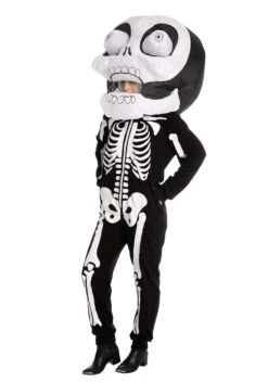 Adult Inflatable Skull Bobblehead Costume Mask -Halloween Night Deals Store inflatable skull bobblehead alt 2