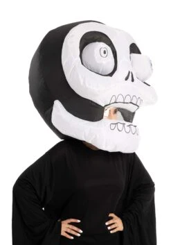 Adult Inflatable Skull Bobblehead Costume Mask -Halloween Night Deals Store inflatable skull bobblehead alt 4