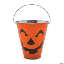 Jack-O'-Lantern Galvanized Pails - 12 Pc.