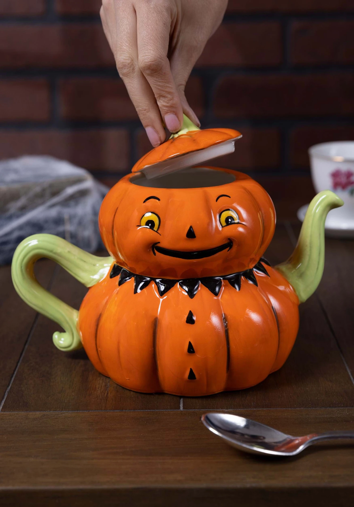 Johanna Parker Jack 'O Lantern Tea Pot Decoration 2 Johanna Parker Jack 'O Lantern Tea Pot Decoration - Image 2