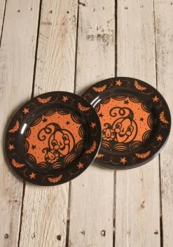 Halloween Pumpkin Decorative Plate Set By Johanna Parker
