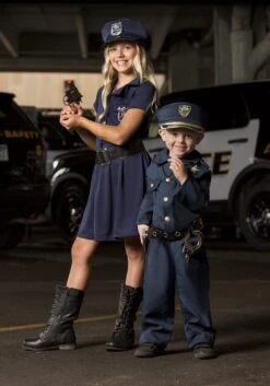 Child Deluxe Police Officer Costume -Halloween Night Deals Store kids deluxe police uniform costume alt 2