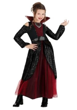 Vampire Queen Costume Dress For Girls 13 Vampire Queen Costume Dress For Girls -Halloween Night Deals Store kids vampire queen costume alt 6